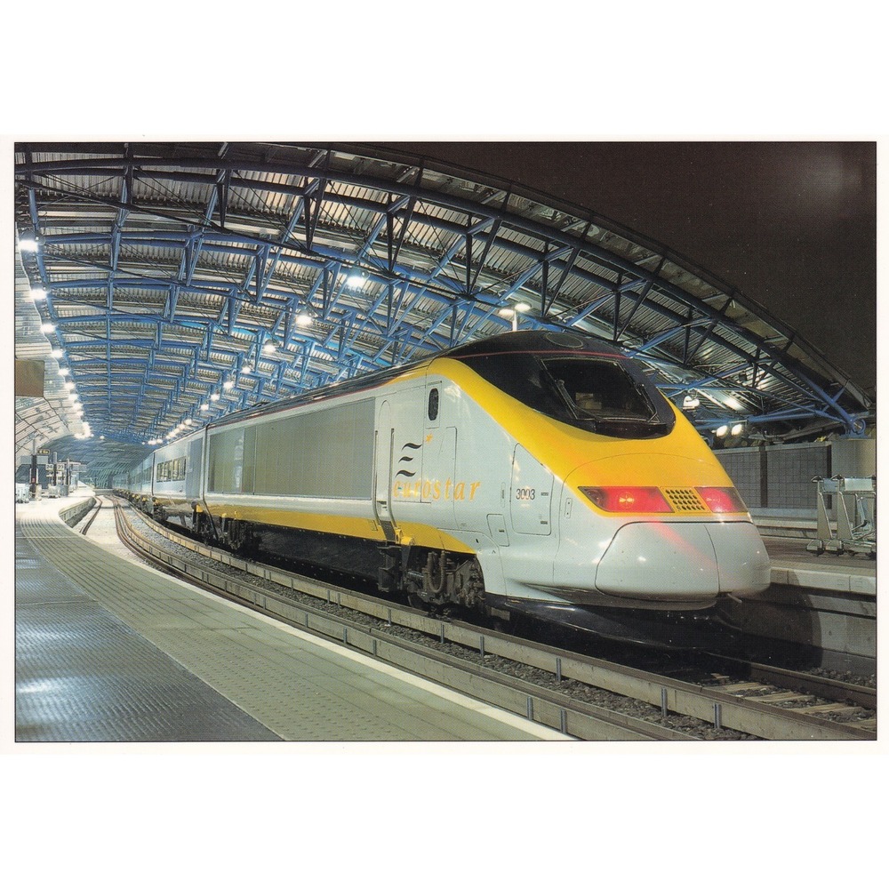 Eurostar Train Waterloo Station Postcard Y2K Futurist Railwayana Unposted